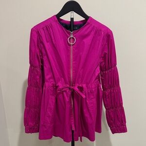 Zara Vibrant Pink Zip-Up Jacket with Ring Detail